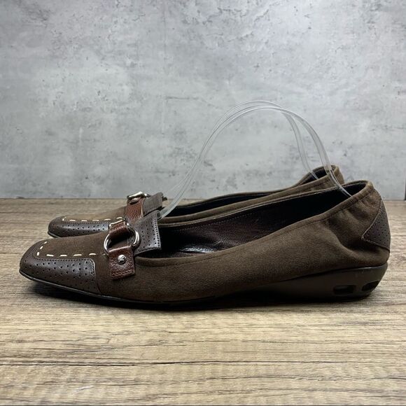 Cole Haan D20334 Air Brown Square Toe Casual Loafers Flats shoes Women's 8.5AA - Picture 1 of 8